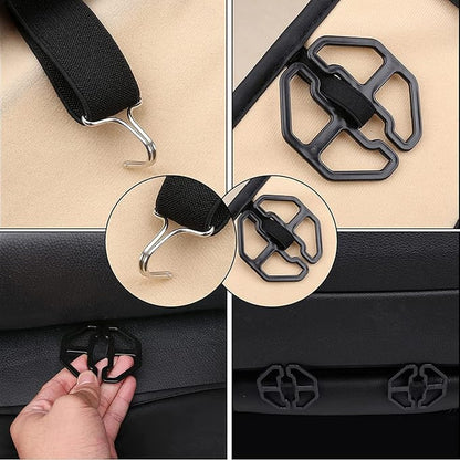 Coverado Car Seat Covers Full Set, Seat Covers for Cars, Black Car Seat Cover, Car Seat Protector, Nappa Leather Car Seat Cushion, Waterproof Car Seat Covers Front Seats and Back Fit for Most Cars