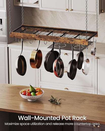 CHOEZON Hanging Pot Rack, Ceiling Wall Mounted Pot Rack