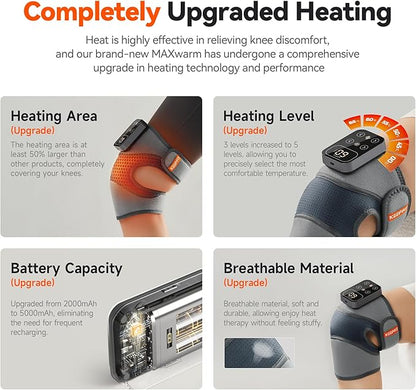 Cordless Knee Massager with Heat Vibration