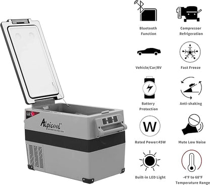 Alpicool LGCF45 Portable Refrigerator 12 Volt Car Freezer 42 Quart Mini Fridge