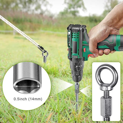 12 Inch Ground Anchors, 8 Pcs Heavy Duty Tent Stakes, Easy to Install and Reusable, for Camping Tents, Trampolines, Sheds, Swing Sets, Securing Animals