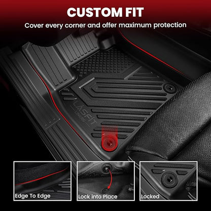 LASFIT Floor Mats for Nissan Pathfinder 2013-2020 / Infiniti QX60 2014-2021 / JX35 2013, All Weather TPE Custom Fit Easy Clean Durable No-Curling Trunk Mat for Pathfinder & QX60 & JX35