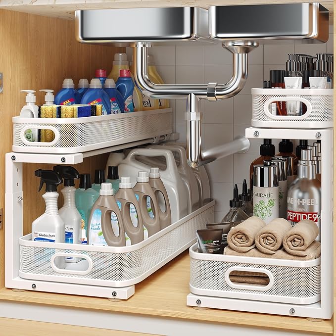2 Pack 21.3IN-Depth Under Sink Organizer