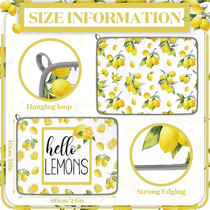 Zonon Dish Drying Mat for Kitchen Counter 16 x 24 Microfiber Absorbent Dish