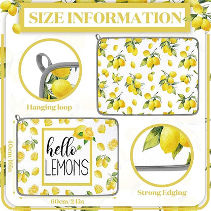 Zonon Dish Drying Mat for Kitchen Counter 16 x 24 Microfiber Absorbent Dish