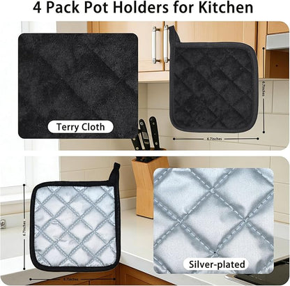 4 Pack Pot Holders for Kitchen Clearance Oven Potholders Sets for Kitchens Hot