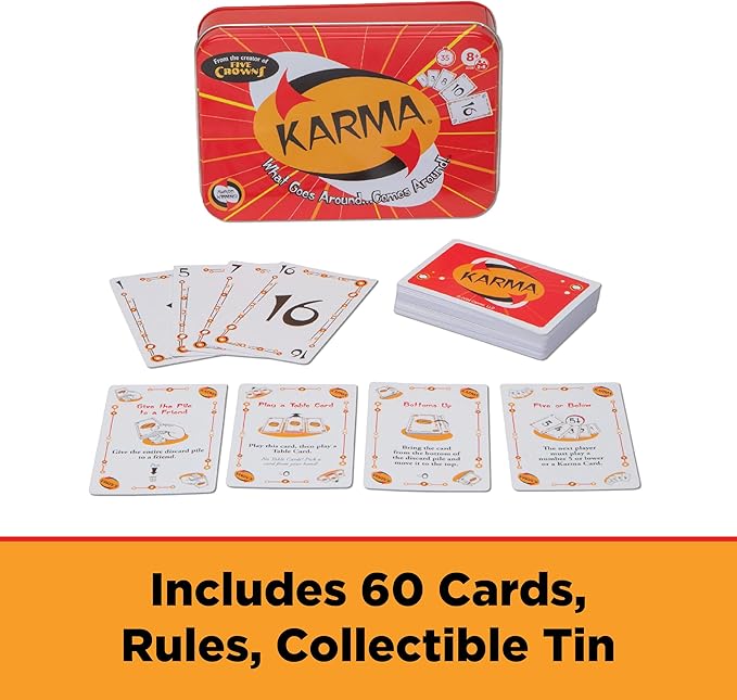Karma Card Games for Kids – Card Games for Adults, Family Games Night, Card Games for Families, Multi-Player, Screen Free, Travel Games, Playing Cards, What Goes Around, Comes Around, Ages 8+
