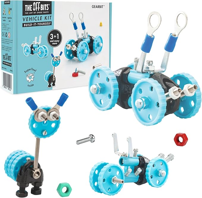 The Off Bits Vehicle STEAM Building Set, Educational Gift Idea, Build Your Own Robot Toy for Kids Age 6 7 8 9+ Year Old Boys and Girls, Stem Toys Engineering Kit, Construction Toys Steam Gift