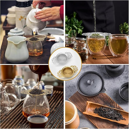 2 Pack Tea Strainers with Drip Bowls Stainless Steel Mesh Tea Infusers Loose