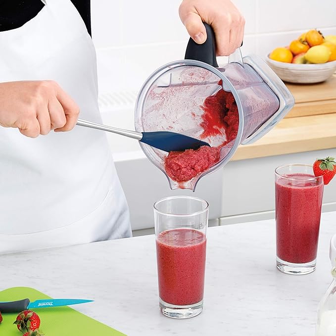 Tovolo Jar Spatula Silicone Long Stainless Steel Handle Scraper Spatula Deep