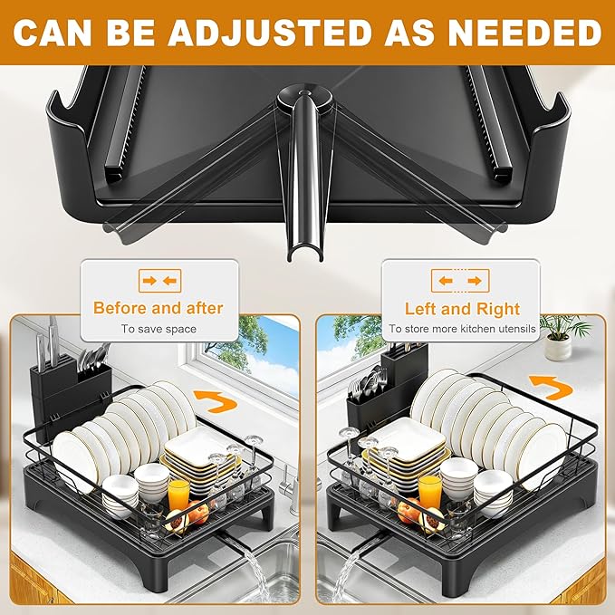 Dish Drying Rack for Kitchen Counter, Dish Rack, Dish Drainer for Kitchen