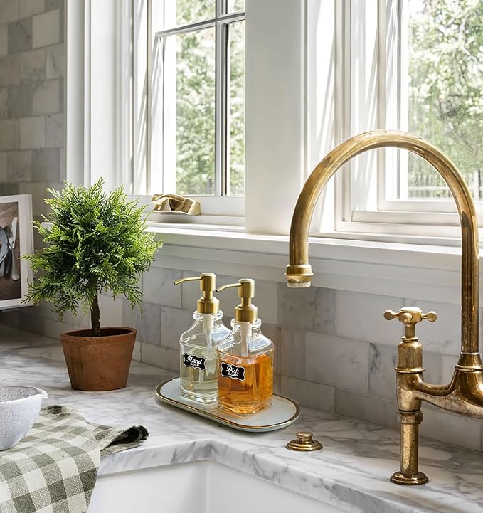 JASAI Antique Square Glass Soap Dispenser