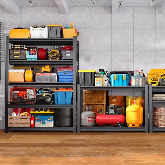 Garage Shelving-3000 lbs 5 Tier Storage Shelves, Adjustable Heavy Duty Metal