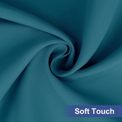 homing Rectangle Table Cloth Cover, Waterproof Polyester Elastic Fitted Tablecloth, Fits for 8 Foot Folding Tables, Washable Table Protector for Picnic, Camping, Outdoor (Peacock Blue, 30" x 96")