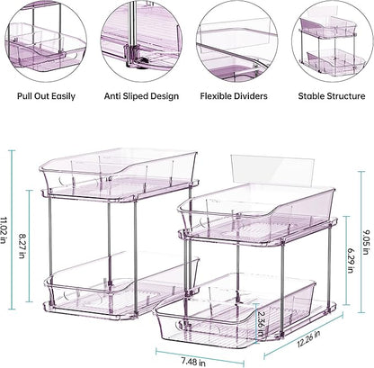 Delamu 2-Tier Under Sink Organizers and Storage, Pull Out Kitchen Pantry