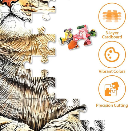 Puzzles for Adults 500 Pieces,Cute Cats Puzzle for Adults,Flower & Kittens Jigsaw Puzzles,Recyclable Cardboard Puzzles for Seniors Kids Teen,Puzzle for Family Game Nights, 20.5x15 in