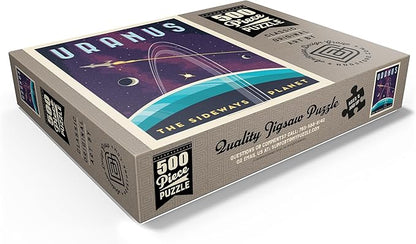 MyPuzzle Uranus: The Sideways Planet, Vintage Poster - Premium 500 Piece Jigsaw Puzzle for Adults