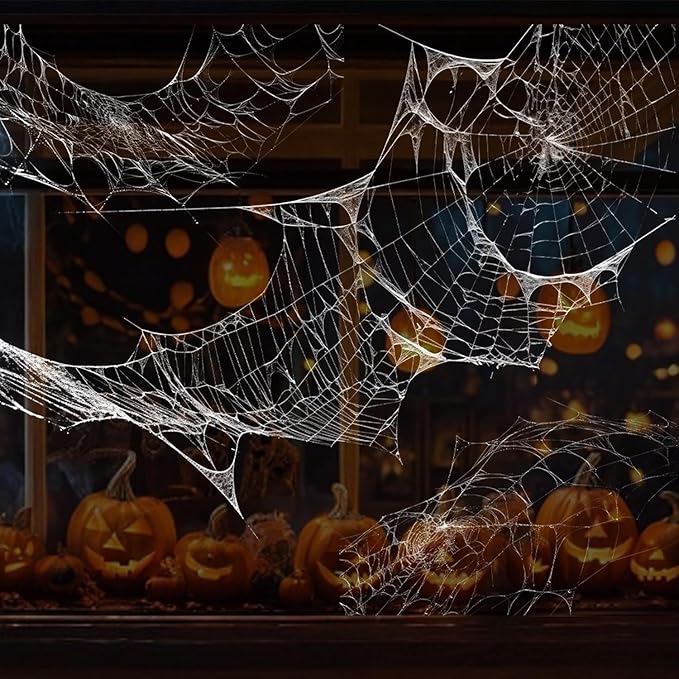 Halloween Window Clings for Glass Fall Static Cling Window Decals 1PCS Spider Web Autumn Reusable Window Stickers Home School Office Decorations