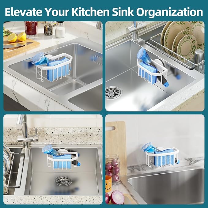 TAILI Sink Caddy with Strong Suction Cup, Sponge Holder