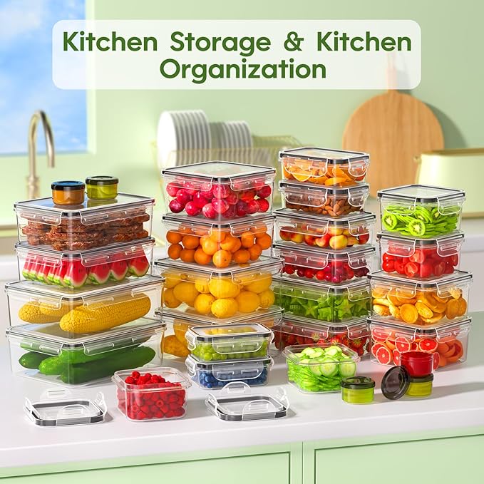 KEMETHY 54-Piece Food Storage Containers