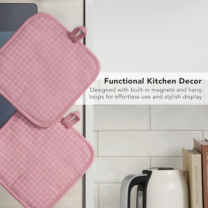 KITCHENAID Gourmet Series Gridlines Pot Holders 2-Pack Set, Heat Resistant up