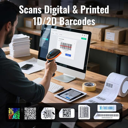Tera 1D 2D QR Barcode Scanner Wireless and Wired
