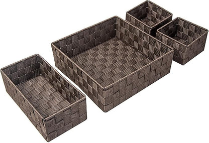 Posprica Woven Storage Baskets for Organizing, Small Baskets Cube Bin Container