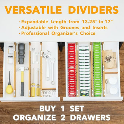 SpaceAid Bamboo Drawer Dividers