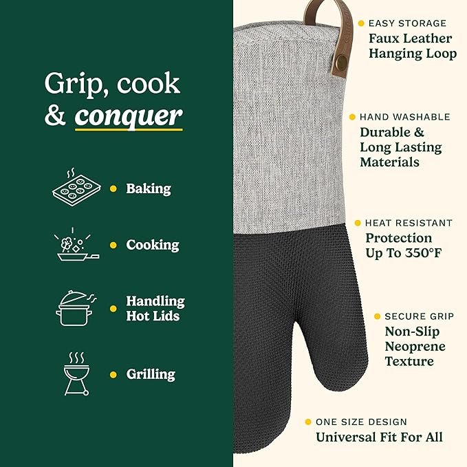 Cuisinart Heritage Kitchen Oven Mitts – Heat-Resistant Kitchen Mitts