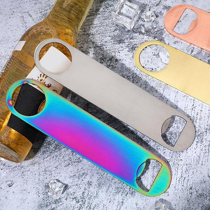 4 Pcs Heavy Duty Stainless Steel Flat Bottle Opener Bartender 7 Inch Solid Beer