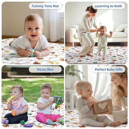 Lilyvibebearhappy Premium Foam Baby Play Mat, 72x48-Inch Baby Crawling Mat, Extra Large Soft Thicker Activity Playmats for Babies, Toddlers, Infants, Play & Tummy Time, Comfortable and Durable