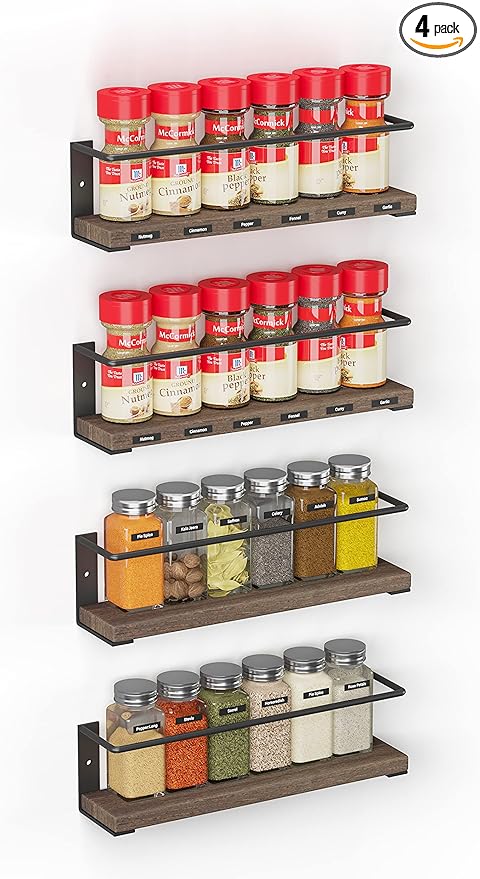 SpaceAid Spice Rack Organizer for Cabinet Door or Wall Mount