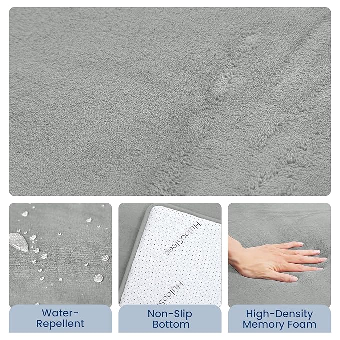 Baby Play Mat for Floor,Extra Large 79"×118" Playroom Mat,Thicker Memory Foam Classroom Mats for Toddler,Infant,Kids,Water Repellent Ultra Soft Coral Velvet,Non-Slip Backing Safe for Crawling(Light Grey)