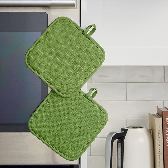 KITCHENAID Gourmet Series Gridlines Pot Holders 2-Pack Set, Heat Resistant up