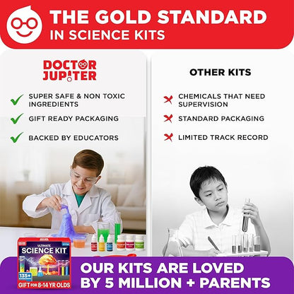 Doctor Jupiter Ultimate Science Kit, Chemistry Set for Kids Ages 8-10-12-14 | Birthday Gift Ideas for Boys & Girls 8,9,10+ Years Old| STEM Toy with 135+ Experiments| Learning & Educational Projects