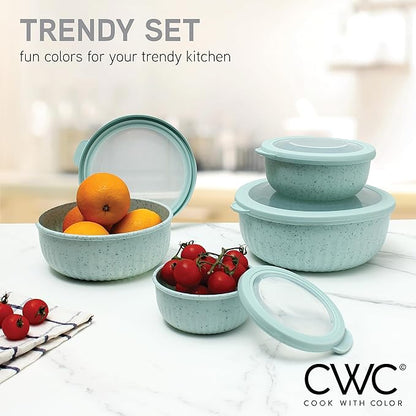 COOK WITH COLOR Prep Bowls with Lids- Wide and Deep Nesting Plastic Small