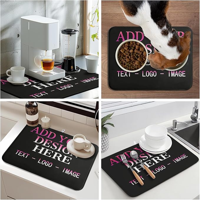 Custom Personalized Dish Drying Mat 18x24 Inch Customized Drying Mats