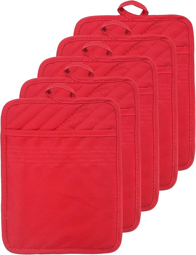 Oven Pot Holder with Pocket Cotton Heat Resistant Coaster Potholder Kitchen Hot
