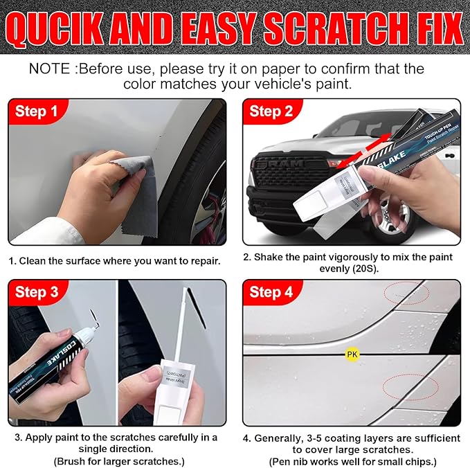 Car Touch Up Paint(Delmonico Red Pearl-Coat(PRV/NRV)) for Dodge Ram, Car Paint Scratch Repair Kit, Quick & Easy Solution to Repair, 2 in 1 Scratch Remover Pen with 2PCS Disposable Micro Applicators