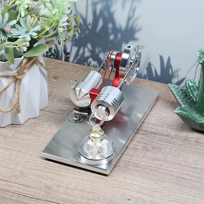 Sunnytech Hot Air Stirling Engine Motor Model Educational Toy Electricity Generator Colorful LED SC (SC004)
