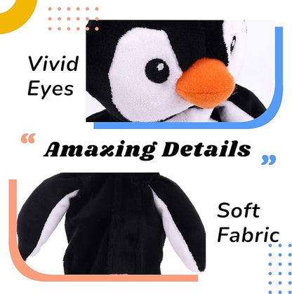 Hopearl Talking Singing Penguin Repeats What You Say Walking Electric Interactive Animated Toy Speaking Plush Buddy Gifts for Toddlers, 7.5''