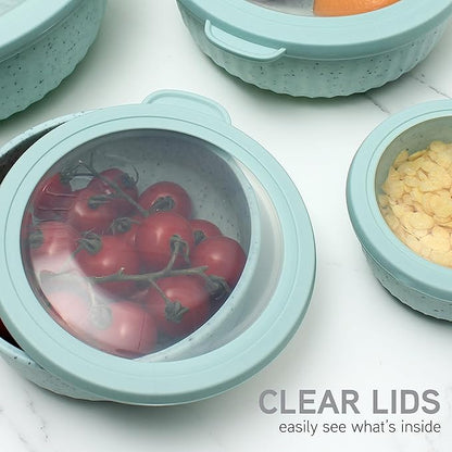 COOK WITH COLOR Prep Bowls with Lids- Wide and Deep Nesting Plastic Small
