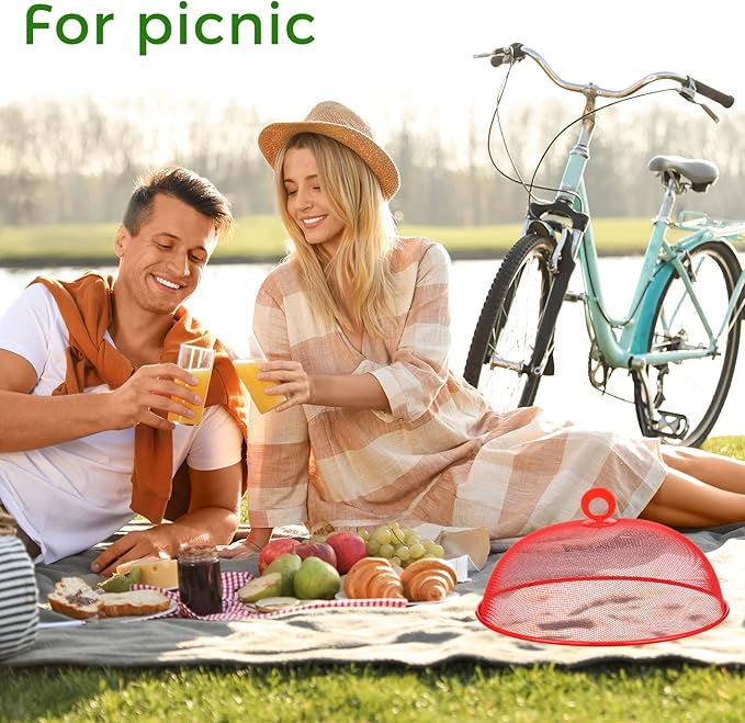 Foaincore 8 Pcs Metal Mesh Food Covers Tent Umbrella 11 Inch Outside Mesh Food