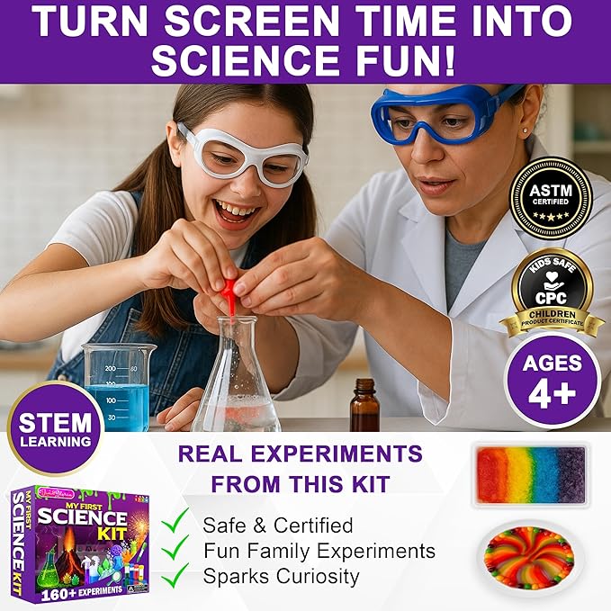 Jim&Gloria Science Kits for Kids Age 5-7 8-12 Year Old Birthday Gifts for Girls Boys, Learning & Educational Toys, Stem Toys, Chemistry Set, Science Experiments for Kids Volcano Projects