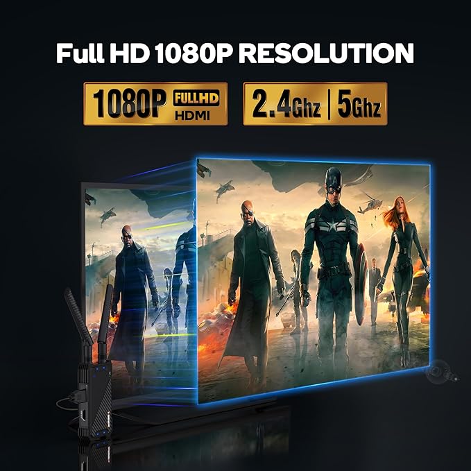 Wireless HDMI Transmitter and Receiver, 1300FT Wireless HDMI Extender Kit