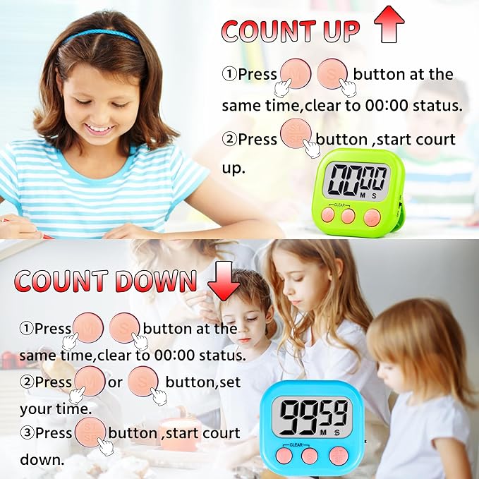 Timer for Kids Teachers Supplies Digital Kitchen Timers for Cooking Large
