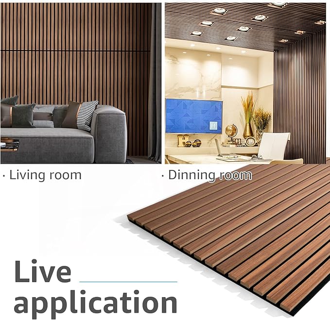 Art3d 2 Wood Slat Acoustic Panels
