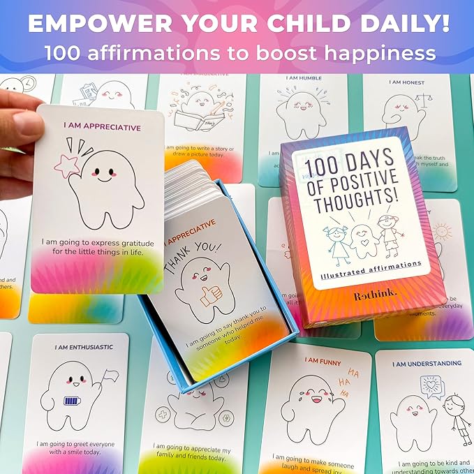 QUOKKA Affirmation Cards for Kids - Anxiety Relief Items Meditation Cards for Mental Health - Calming Self Care for Women - Perfect Mindfulness Gift for Children Teens