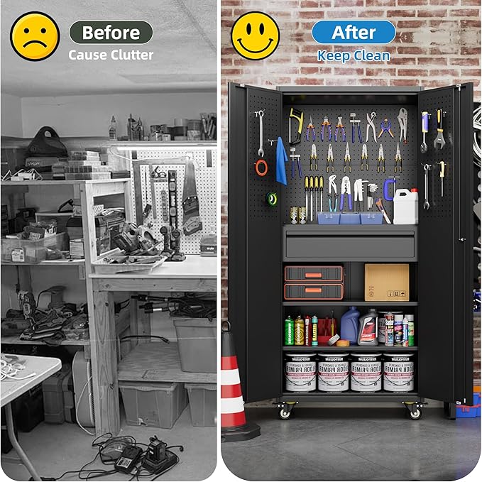SUXXAN 71" Metal Garage Storage Cabinet