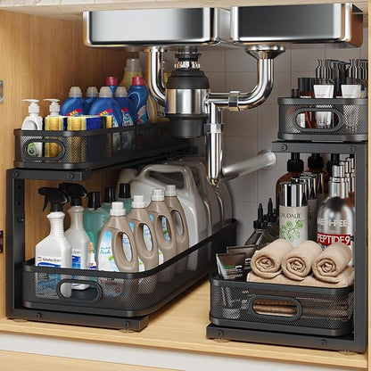 2 Pack 21.3IN-Depth Under Sink Organizer